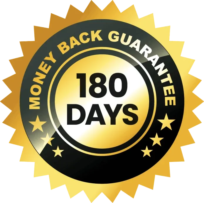 180 day money back guarantee badge